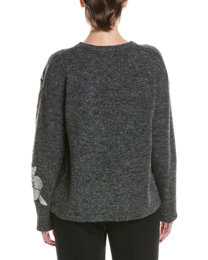 Picadilly Picadilly Floral Sequin Wool-Blend Sweater
