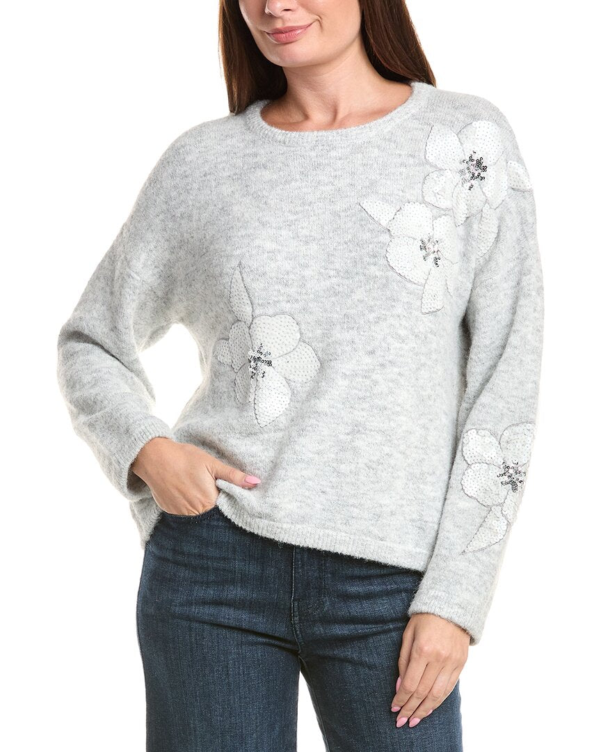 Picadilly Floral Sequin Wool-Blend Sweater