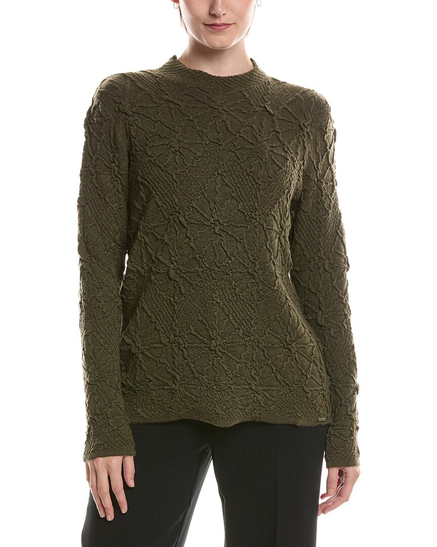 Picadilly Funnel Neck Textured Wool-Blend Sweater