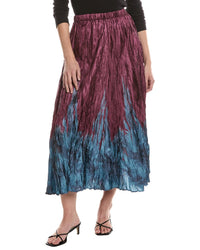 Picadilly Picadilly Printed Crinkled Long Skirt