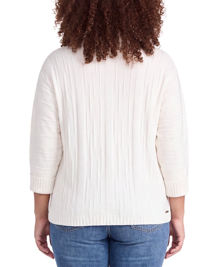 Picadilly Picadilly 3/4-Sleeve Textured Sweater