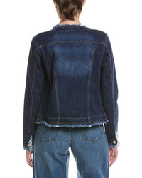 Picadilly Collarless Frayed Edge Denim Jacket