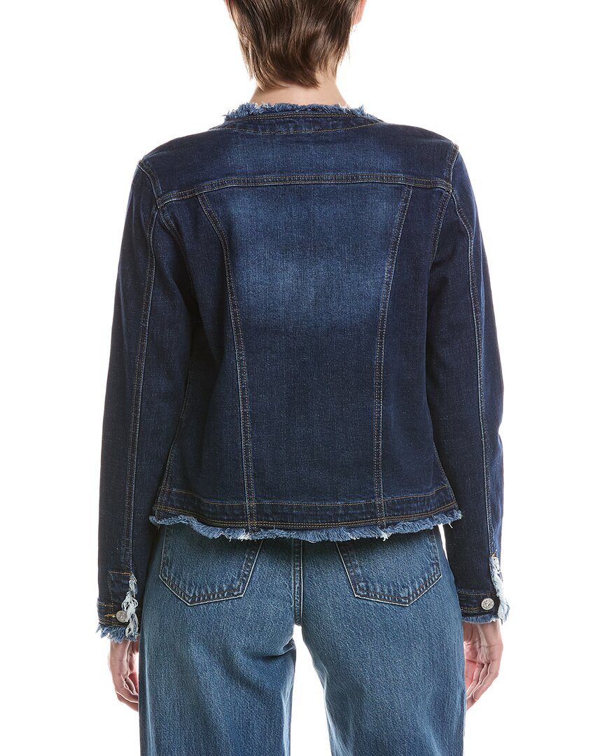 Picadilly Collarless Frayed Edge Denim Jacket