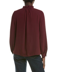 Anne Klein Keyhole Neck Ruffle Blouse