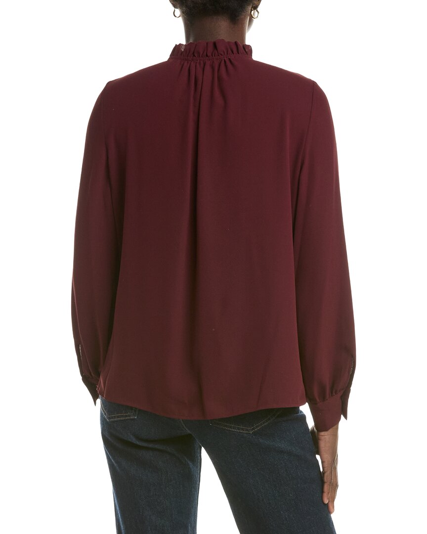 Anne Klein Keyhole Neck Ruffle Blouse