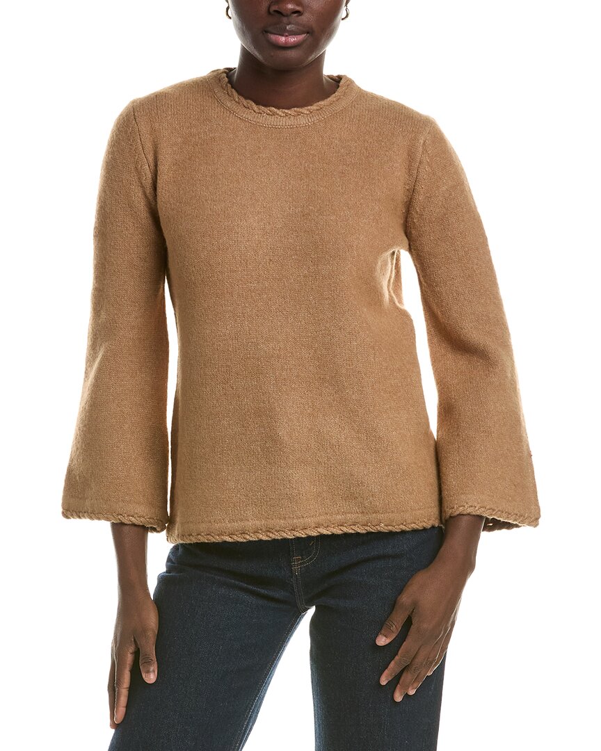 Anne Klein Braid Trim Wool-Blend Sweater