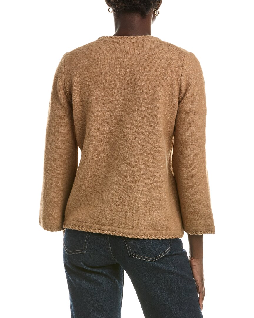 Anne Klein Braid Trim Wool-Blend Sweater