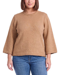Anne Klein Plus Braid Trim Wool-Blend Sweater