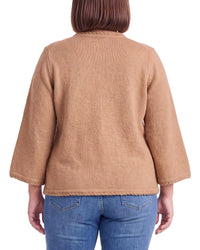 Anne Klein Plus Braid Trim Wool-Blend Sweater
