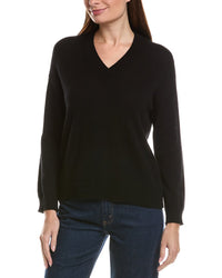 Hannah Rose Hannah Rose Basic V-Neck 100% Cashmere Sweater