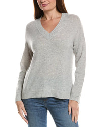 Hannah Rose Hannah Rose Basic V-Neck 100% Cashmere Sweater