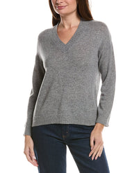 Hannah Rose Hannah Rose Basic V-Neck 100% Cashmere Sweater