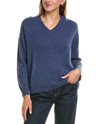 Hannah Rose Hannah Rose Basic 100% Cashmere V-Neck Sweater