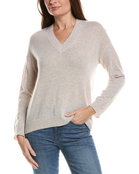 Hannah Rose Hannah Rose Basic V-Neck 100% Cashmere Sweater