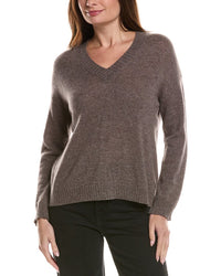 Hannah Rose Hannah Rose Basic V-Neck 100% Cashmere Sweater