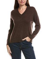 Hannah Rose Hannah Rose Basic V-Neck 100% Cashmere Sweater