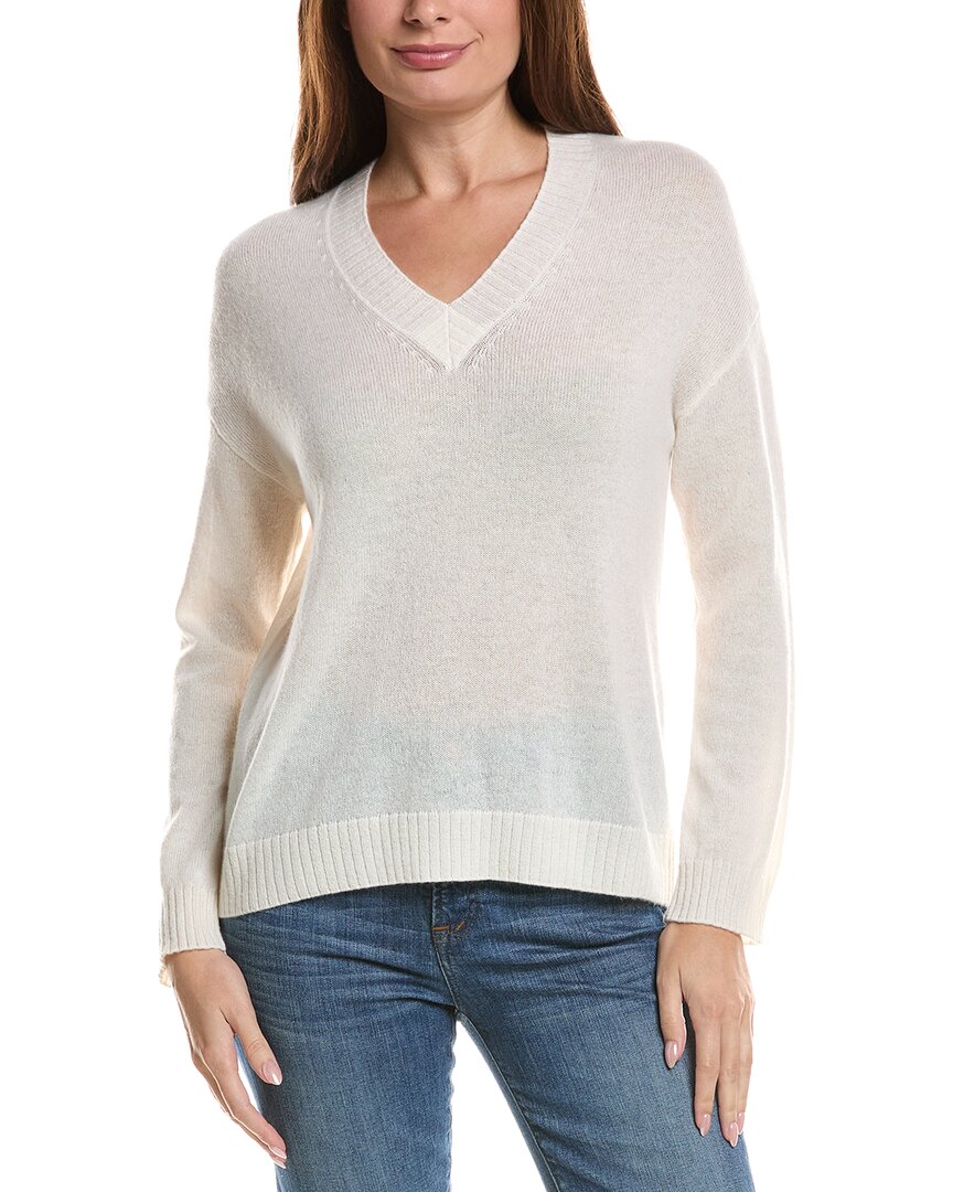 Hannah Rose Basic V-Neck 100% Cashmere Sweater
