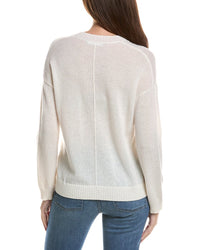 Hannah Rose Basic V-Neck 100% Cashmere Sweater