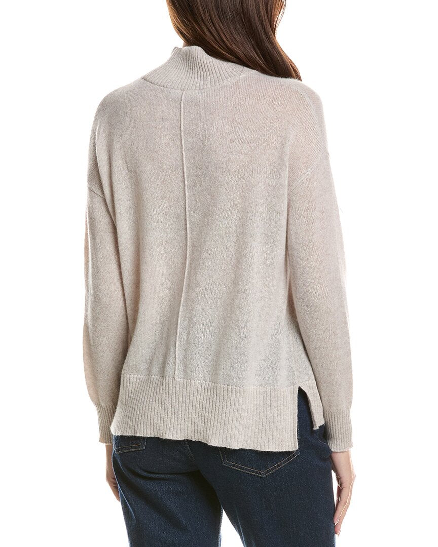 Hannah Rose Hannah Rose Basic Mock Neck 100% Cashmere Sweater
