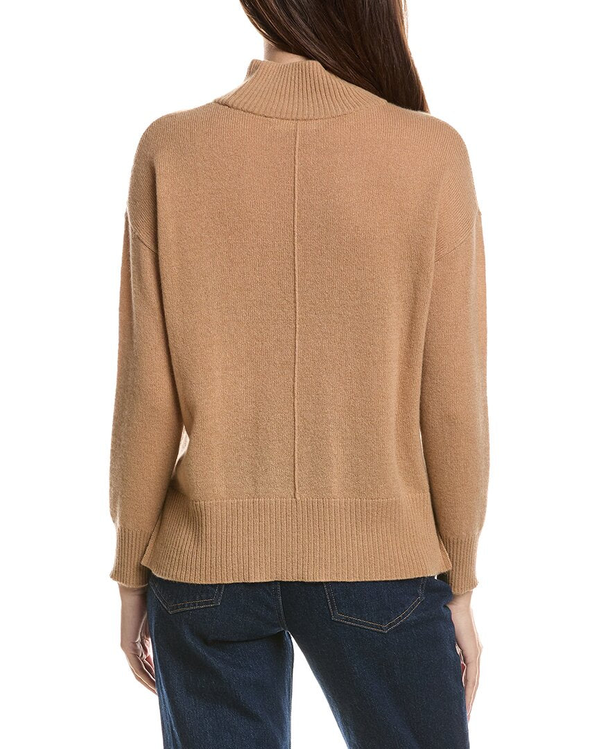 Hannah Rose Hannah Rose Basic Mock Neck 100% Cashmere Sweater