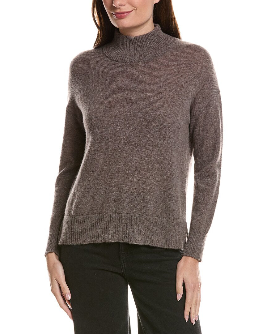 Hannah Rose Hannah Rose Basic Mock Neck 100% Cashmere Sweater