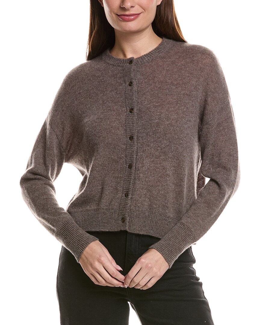 Hannah Rose Hannah Rose Drop-Shoulder 100% Cashmere Cardigan