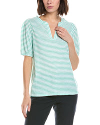 Stella Parker Caroline Notch Neck Puff Sleeve Top