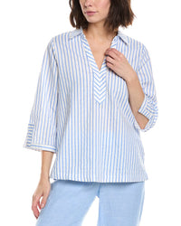 Stella Parker Alice Linen-Blend Tunic Top