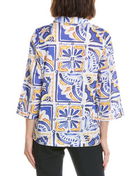 Stella Parker Alice Linen-Blend Tunic Top