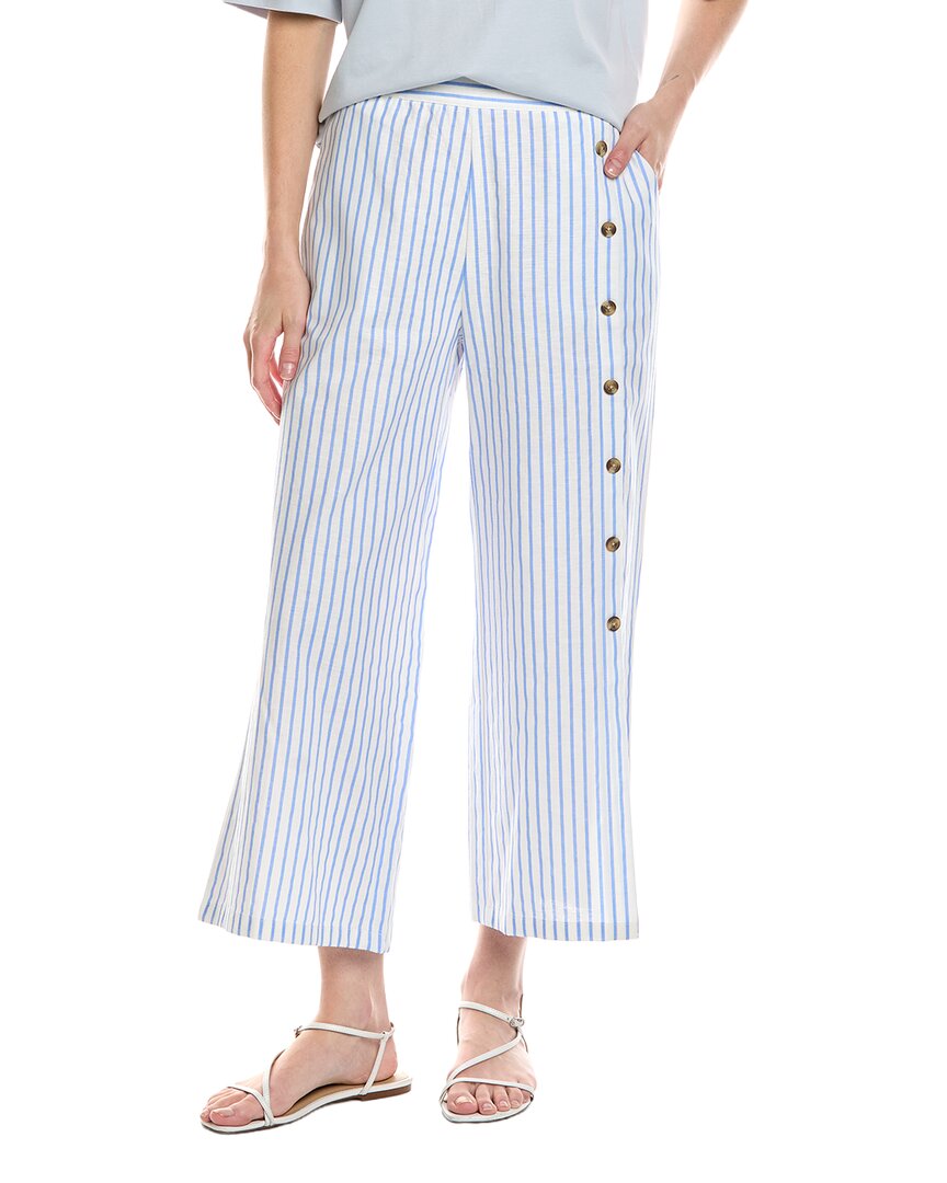 Stella Parker Linen-Blend Asymmetrical Capri Pant