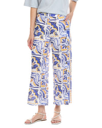 Stella Parker Linen-Blend Asymmetrical Capri Pant