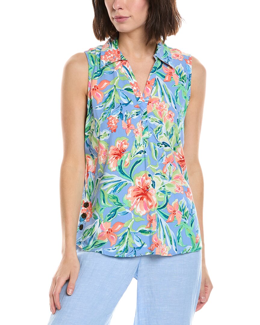 Stella Parker Constance Linen-Blend Blouse