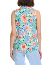 Stella Parker Constance Linen-Blend Blouse