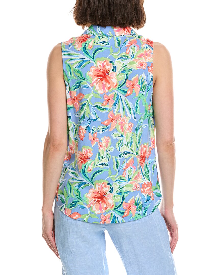 Stella Parker Constance Linen-Blend Blouse