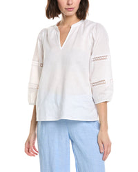 Stella Parker Constance Linen-Blend Blouse