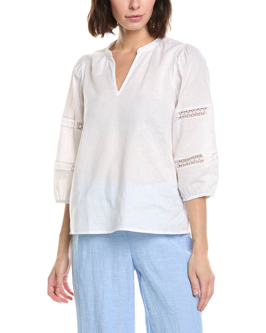 Stella Parker Constance Linen-Blend Blouse