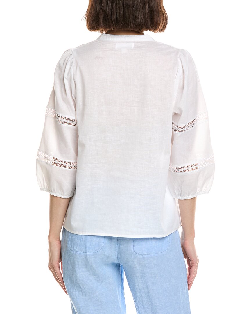 Stella Parker Constance Linen-Blend Blouse