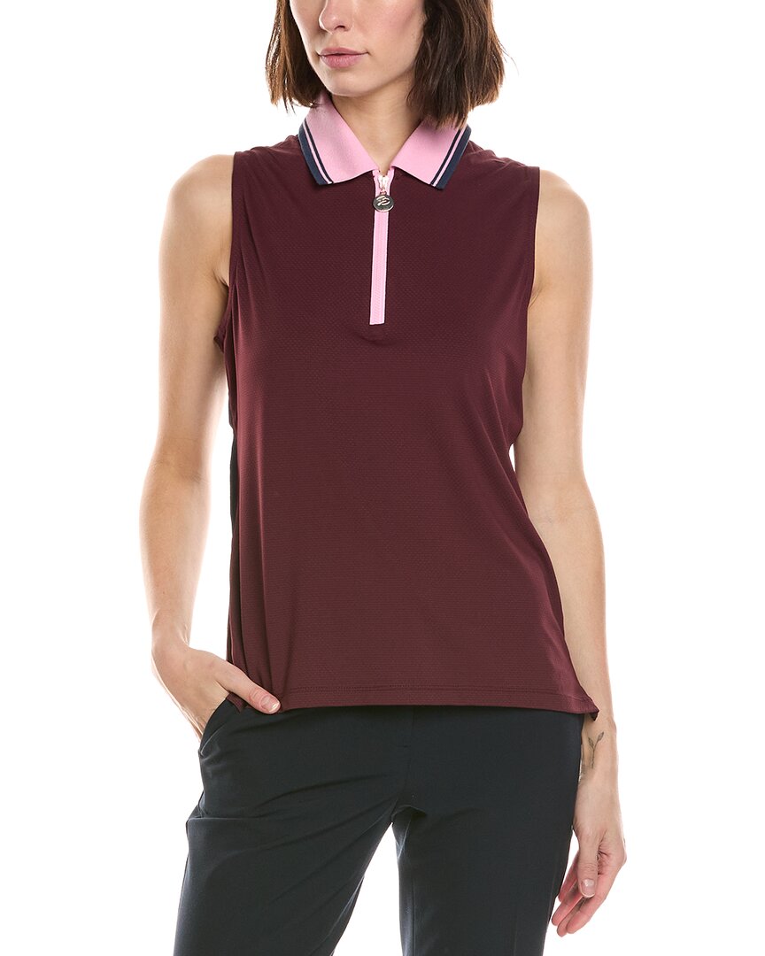 Stella Parker Avery Ribbed Polo Collar Top