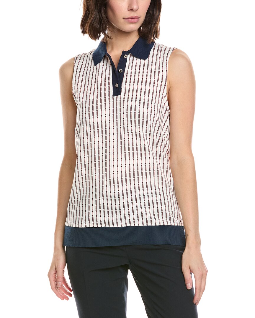 Stella Parker Tippi Contrast Collar Sleeveless Polo Shirt