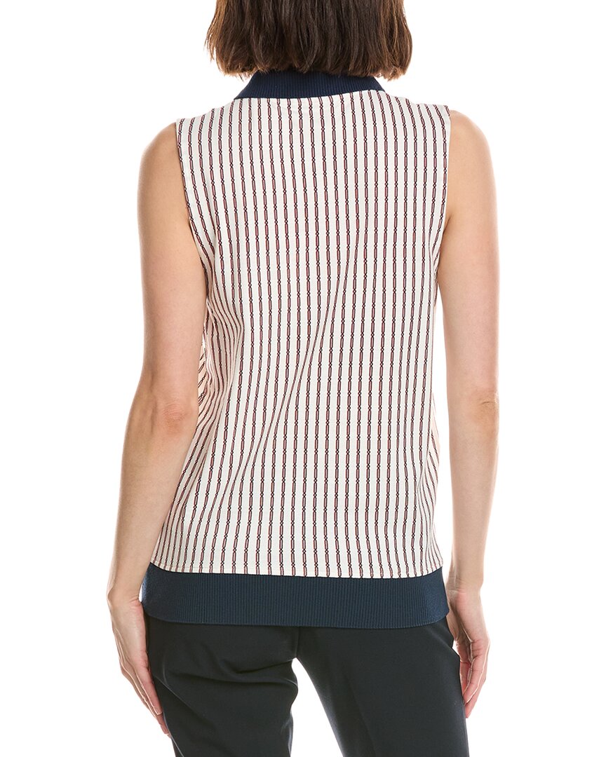 Stella Parker Tippi Contrast Collar Sleeveless Polo Shirt