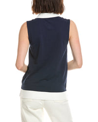 Stella Parker Tippi Contrast Collar Sleeveless Polo Shirt