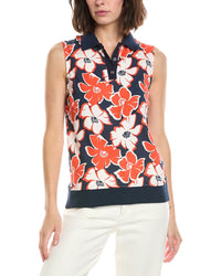 Stella Parker Tippi Contrast Collar Sleeveless Polo Shirt