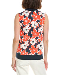 Stella Parker Tippi Contrast Collar Sleeveless Polo Shirt