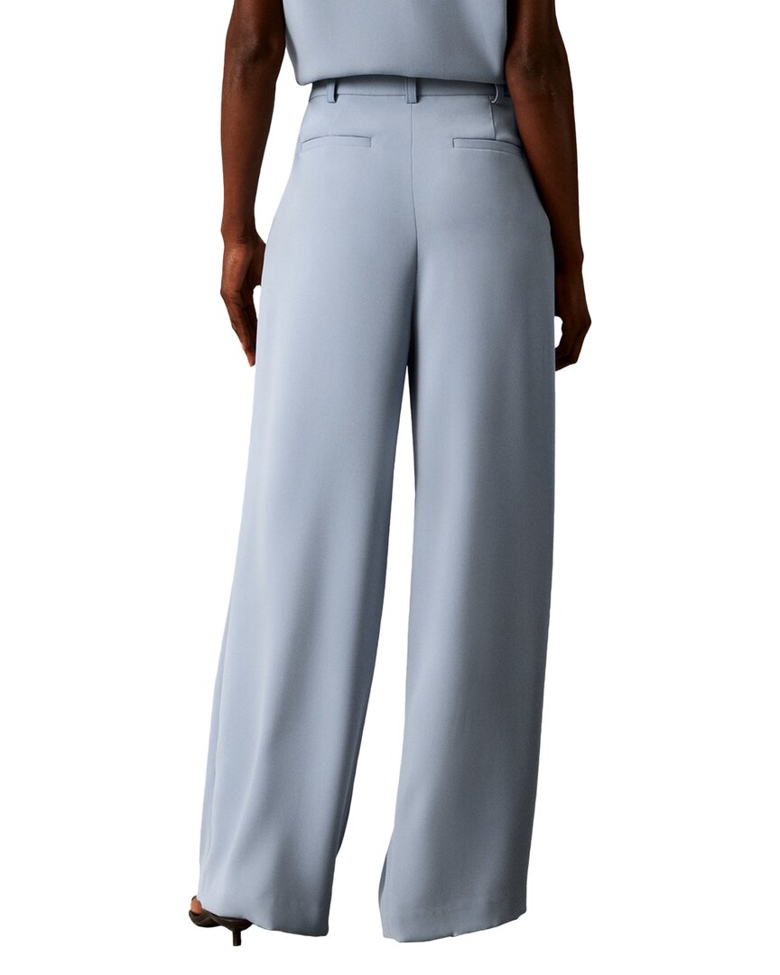 Calvin Klein High Rise Double Pleat Wide Leg Pant