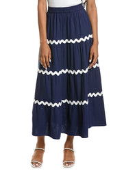 Sail To Sable Tiered Linen-Blend Skirt