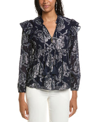 Sail to Sable Sail To Sable Ruffle Neck Tie Front Top