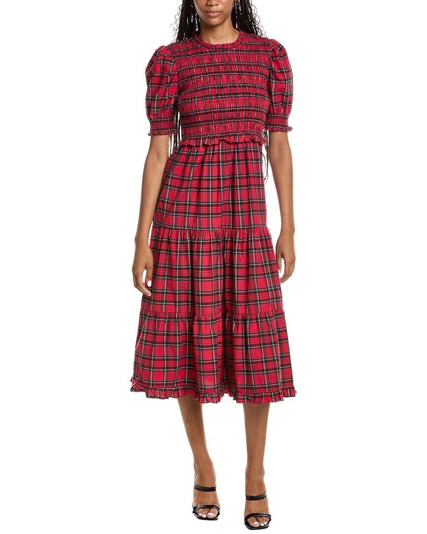 Sail to Sable Sail To Sable Puff Sleeve Smocked Midi Dress