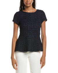 Sail to Sable Sail To Sable Tweed Wool-Blend Peplum Top