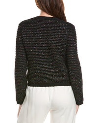 Milly Sequin Textured Wool-Blend Cardigan