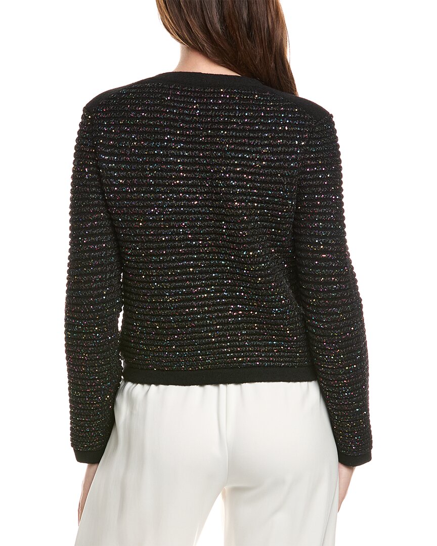 Milly Sequin Textured Wool-Blend Cardigan